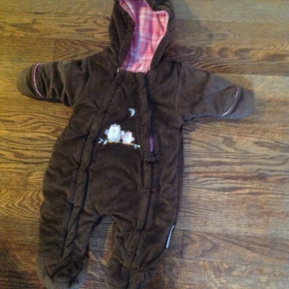Brown snow suit 0 to 3 months